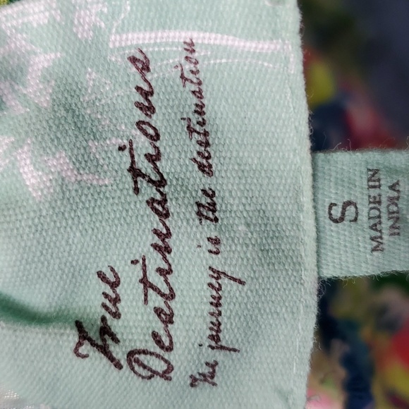 True Destinations Resort Wear Cover Up Dress Floral Pom Pom - Picture 8 of 9